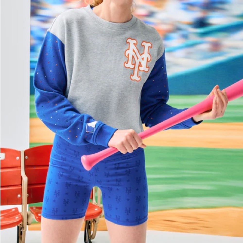 Terez Mets TLC Booty Short in Blue Monogram